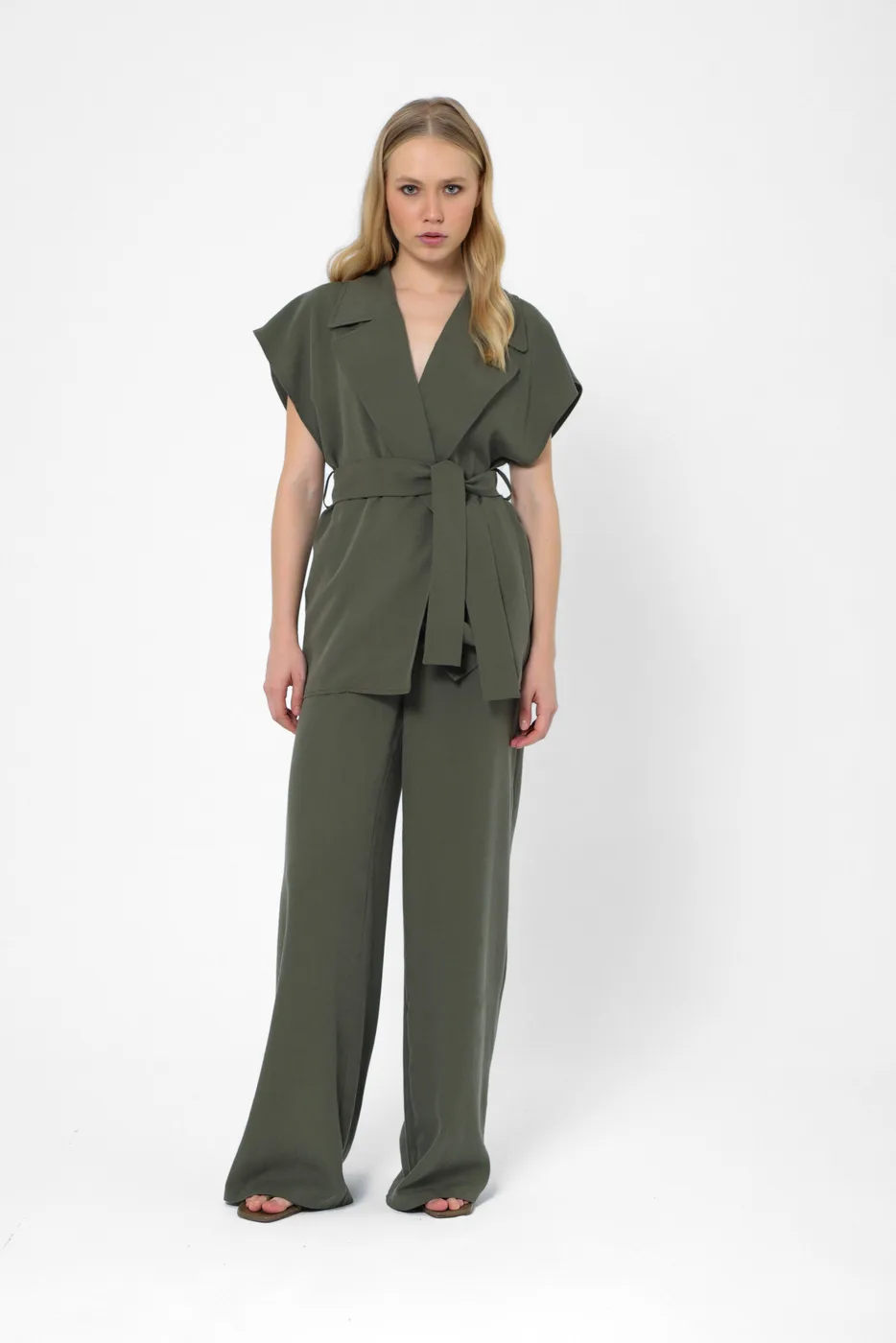 Drawstring Waist Full Length Pants